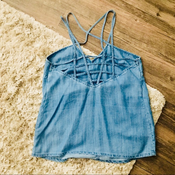 RVCA Chambray Strappy Tank Top - Picture 2 of 3